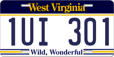 WV license plate 1UI301