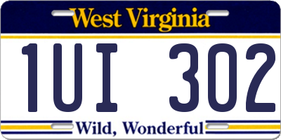 WV license plate 1UI302