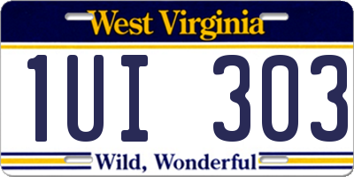 WV license plate 1UI303