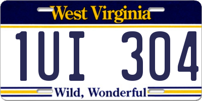 WV license plate 1UI304