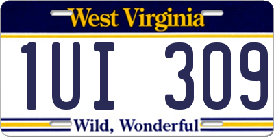 WV license plate 1UI309