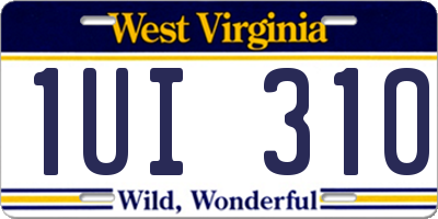 WV license plate 1UI310