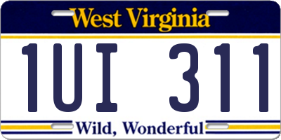 WV license plate 1UI311