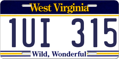 WV license plate 1UI315