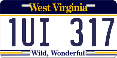 WV license plate 1UI317