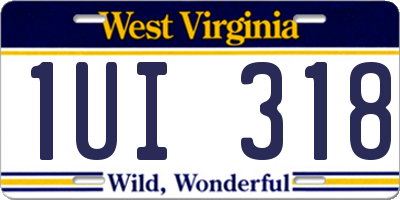 WV license plate 1UI318