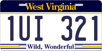 WV license plate 1UI321