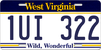 WV license plate 1UI322