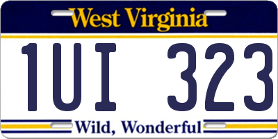 WV license plate 1UI323