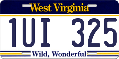 WV license plate 1UI325