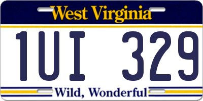 WV license plate 1UI329