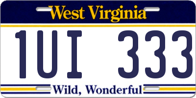 WV license plate 1UI333