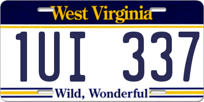 WV license plate 1UI337