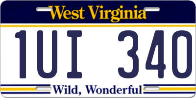 WV license plate 1UI340
