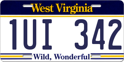 WV license plate 1UI342