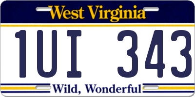 WV license plate 1UI343