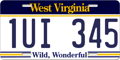 WV license plate 1UI345
