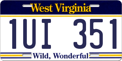 WV license plate 1UI351