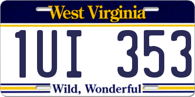 WV license plate 1UI353