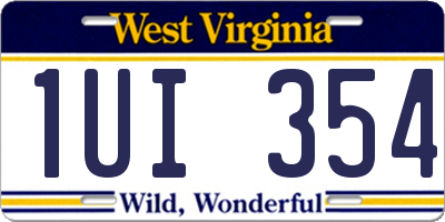 WV license plate 1UI354