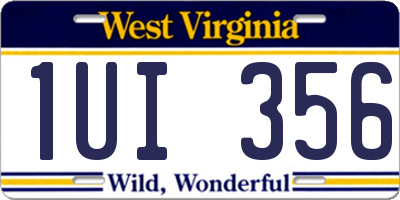WV license plate 1UI356