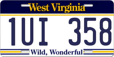 WV license plate 1UI358