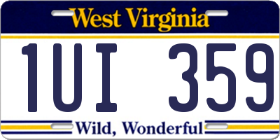 WV license plate 1UI359