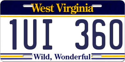 WV license plate 1UI360