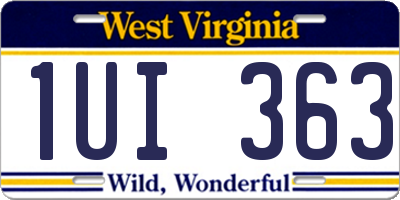 WV license plate 1UI363