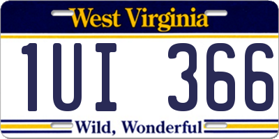 WV license plate 1UI366