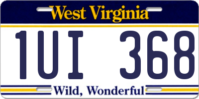 WV license plate 1UI368