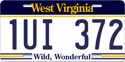 WV license plate 1UI372
