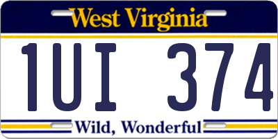 WV license plate 1UI374