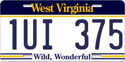 WV license plate 1UI375