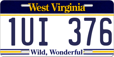 WV license plate 1UI376