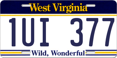 WV license plate 1UI377