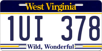 WV license plate 1UI378