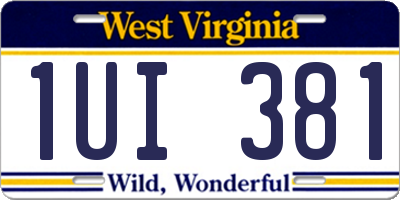 WV license plate 1UI381