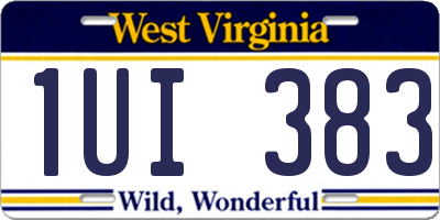 WV license plate 1UI383
