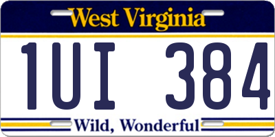 WV license plate 1UI384