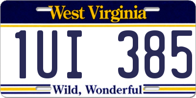 WV license plate 1UI385