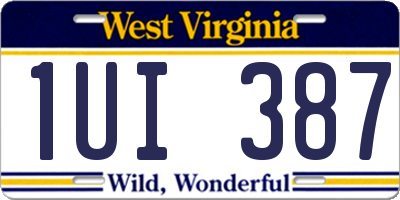 WV license plate 1UI387
