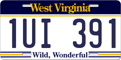 WV license plate 1UI391