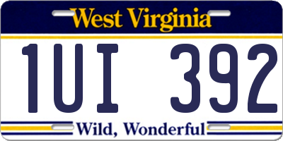 WV license plate 1UI392