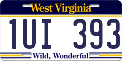 WV license plate 1UI393