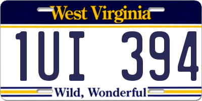 WV license plate 1UI394