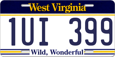 WV license plate 1UI399