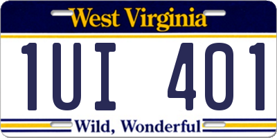 WV license plate 1UI401