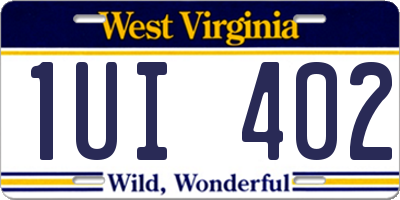 WV license plate 1UI402