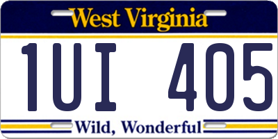 WV license plate 1UI405